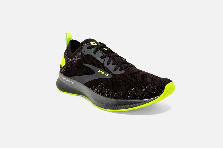 Brooks Israel Levitate 4 Road Running Shoes Mens - Black/Green - RYL-029658